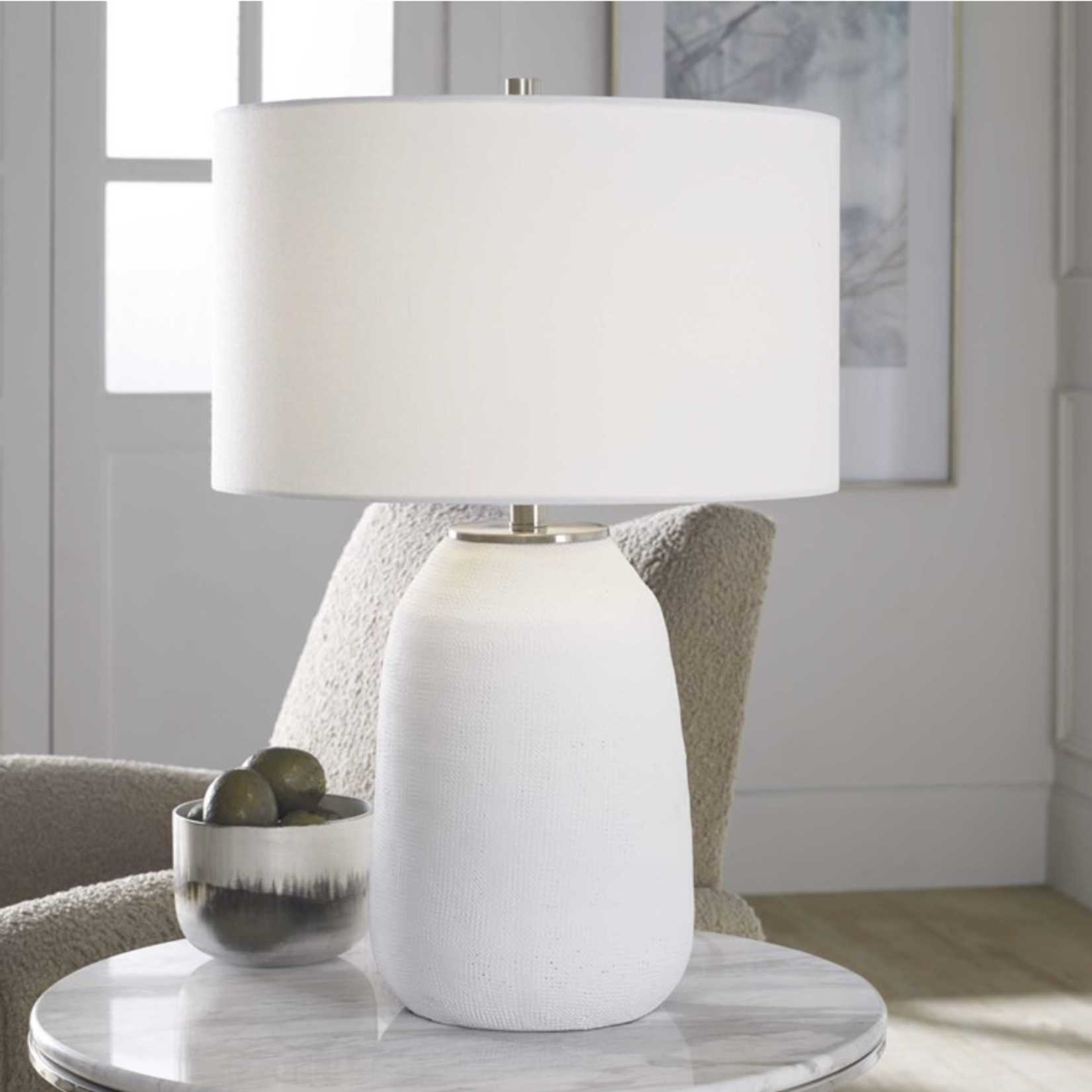 Outside The Box 26" Uttermost Heir White Ceramic Table Lamp