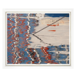 Outside The Box 50x43 Trowbridge Red And Blue Ripples Art White Frame With Linen Slip