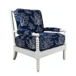 Outside The Box Coral Branch Navy & White Convo-Lux Occasional Chair OC767