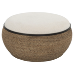 Outside The Box 36x18 Island Natural Straw Base With Removable Lid Ottoman