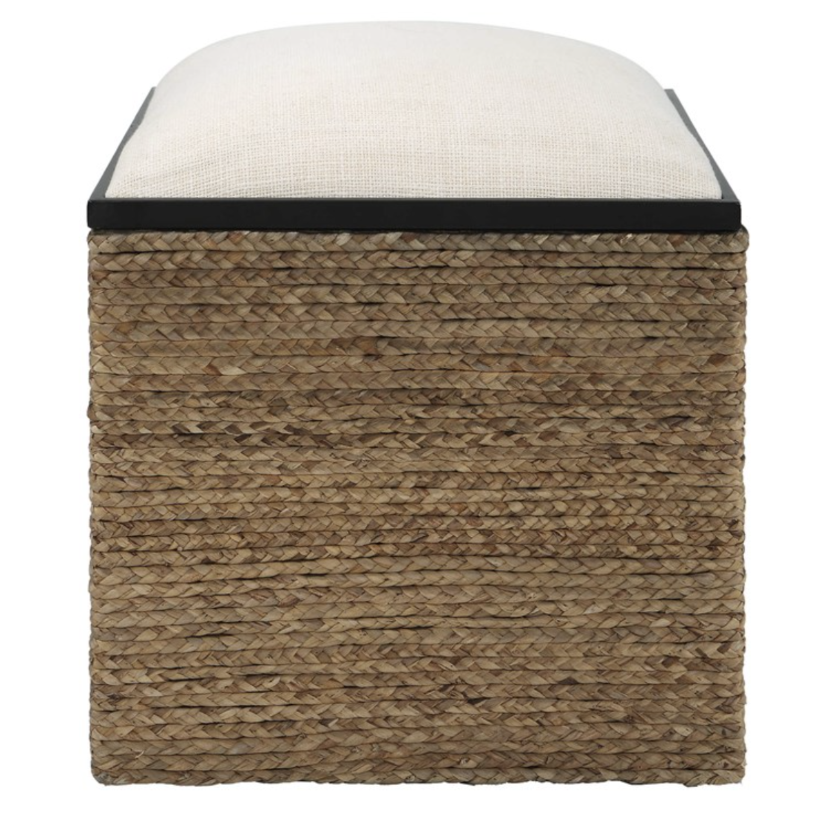 Outside The Box 17x17x22 Island Natural Straw Base With Removable Lid Accent Stool