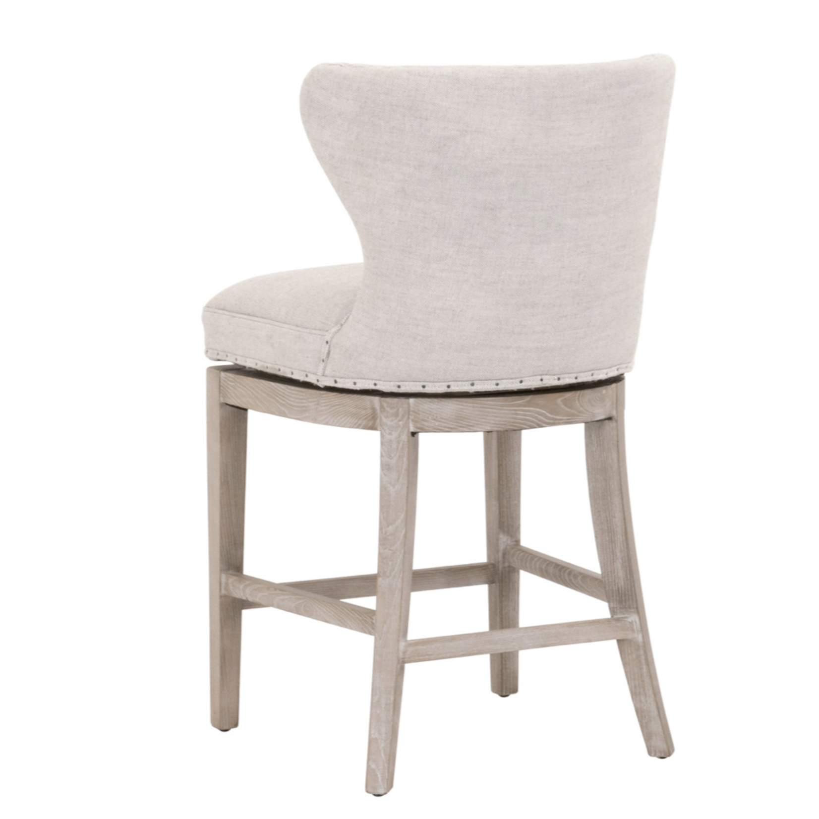Outside The Box 26" Bisque French Linen Performance Fabric Swivel Counter Stool