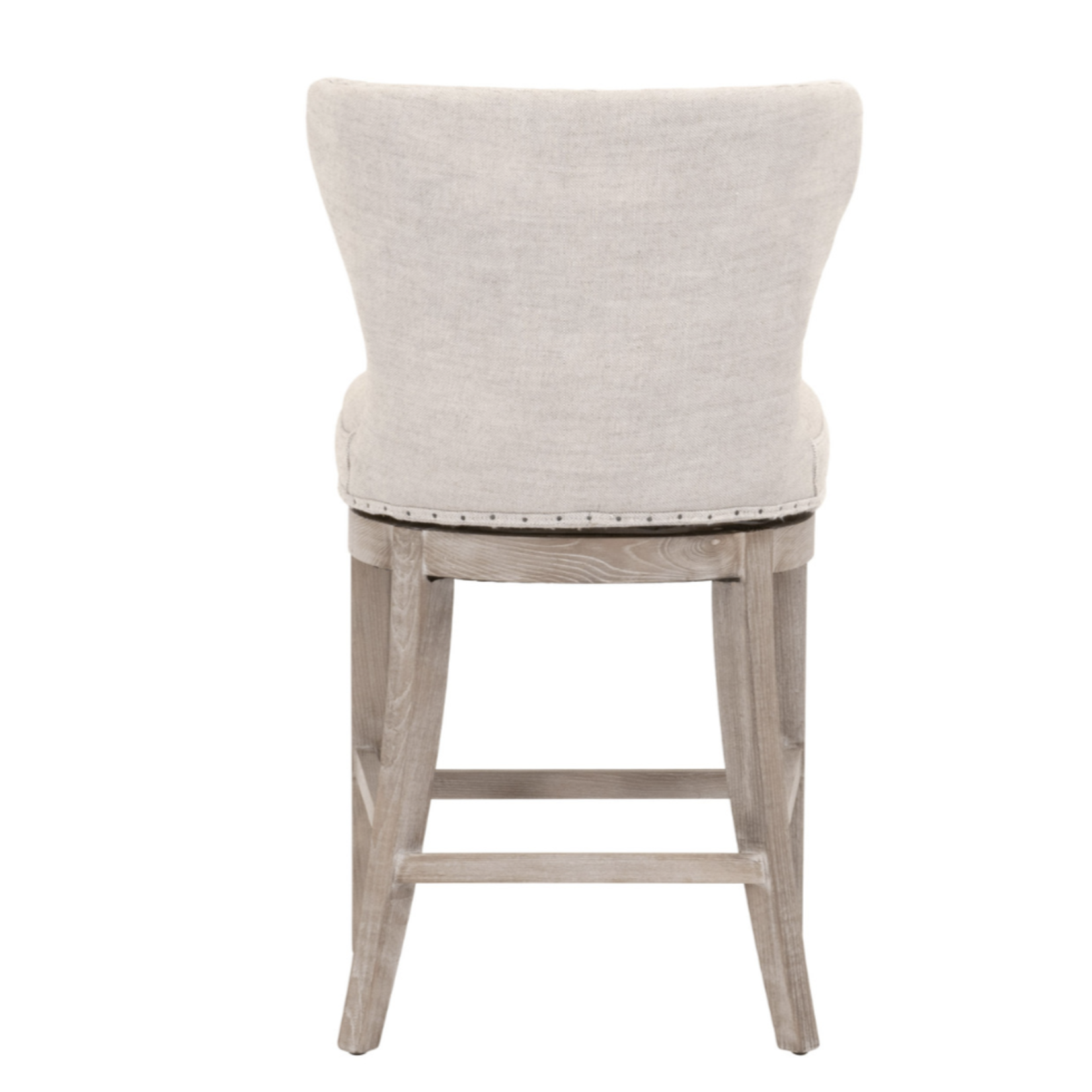 Outside The Box 26" Bisque French Linen Performance Fabric Swivel Counter Stool