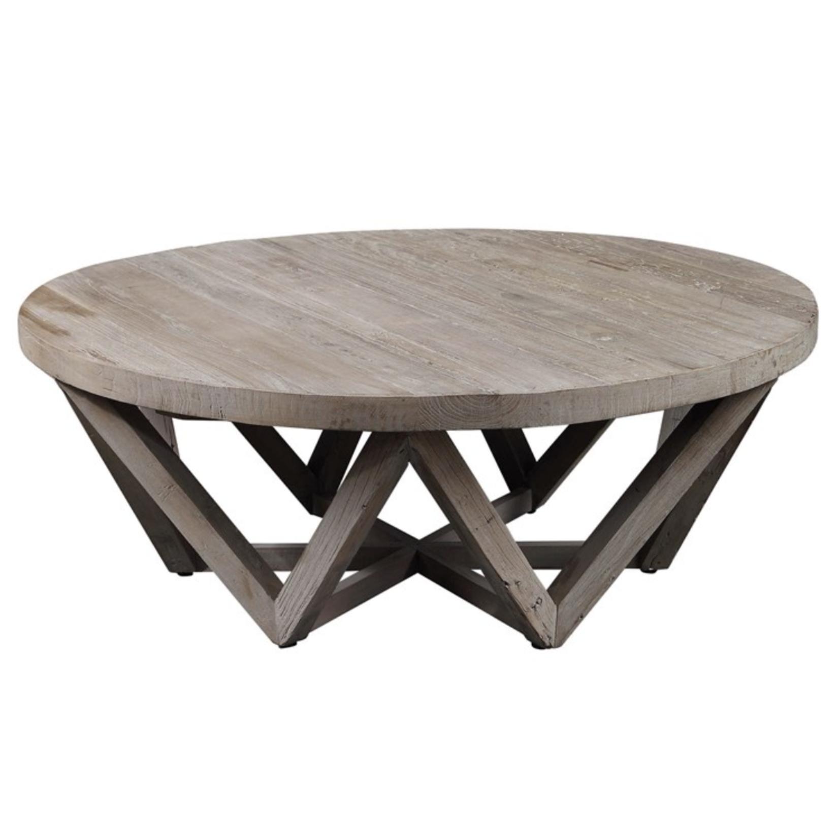 Outside The Box 48x18 Kendra Reclaimed Elm Wood Geometric Coffee Table
