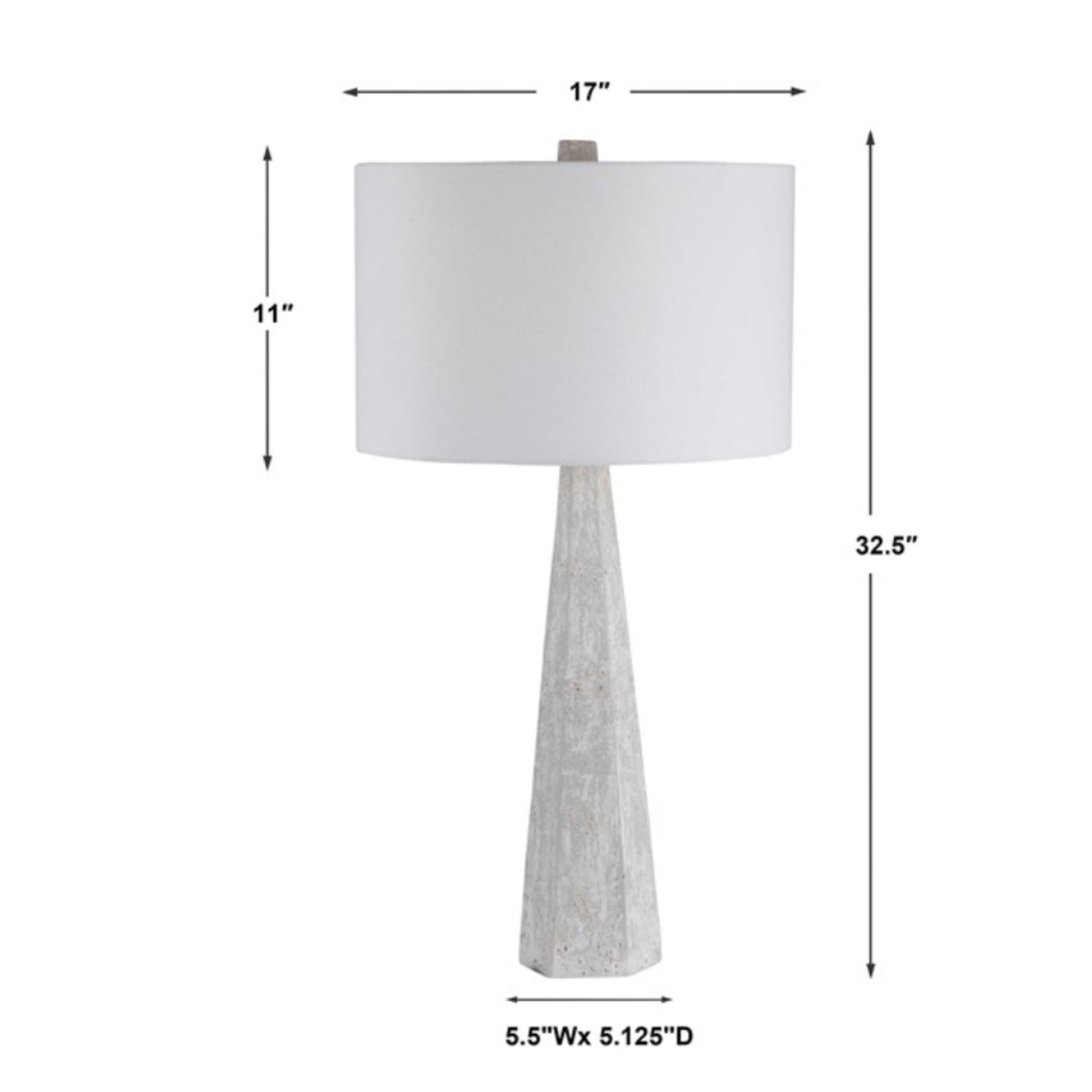 Outside The Box 33" Uttermost Apollo Concrete White & Light Gray Table Lamp