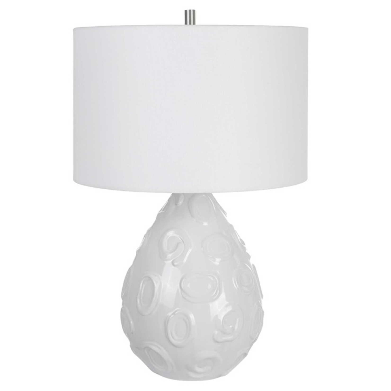 Outside The Box 25" Uttermost Loop Handcrafted Glazed White Ceramic Table Lamp