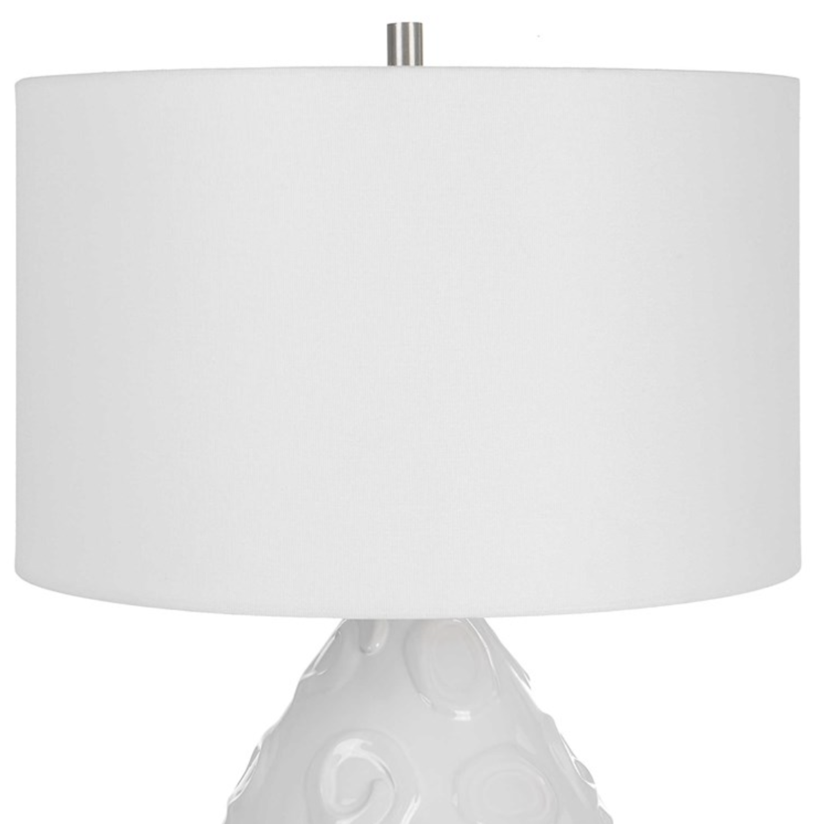 Outside The Box 25" Uttermost Loop Handcrafted Glazed White Ceramic Table Lamp