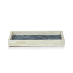Outside The Box 12" Maha Bone Inlay Tray White & Blue