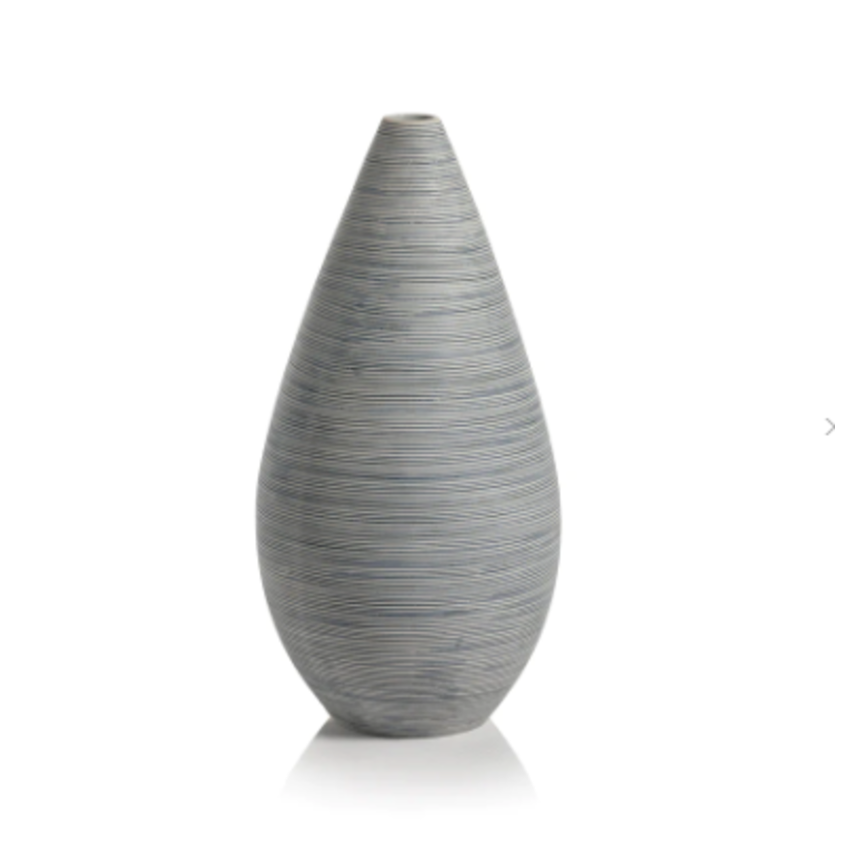 Outside The Box 13" Laguna White & Blue Strip Porcelain Vase