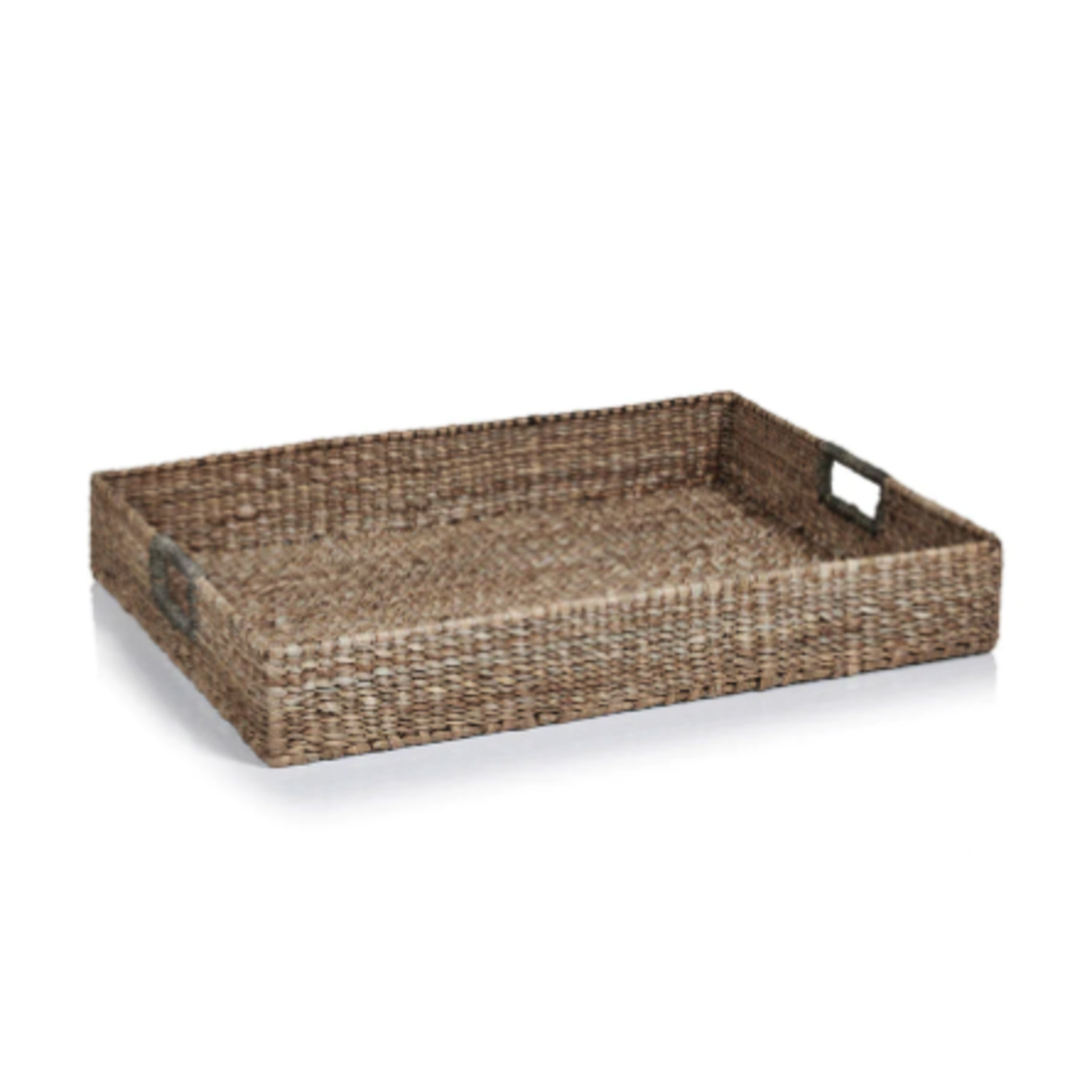 Outside The Box 21" & 17" Set Of 2 Matera Natural Seagrass Serving Tray