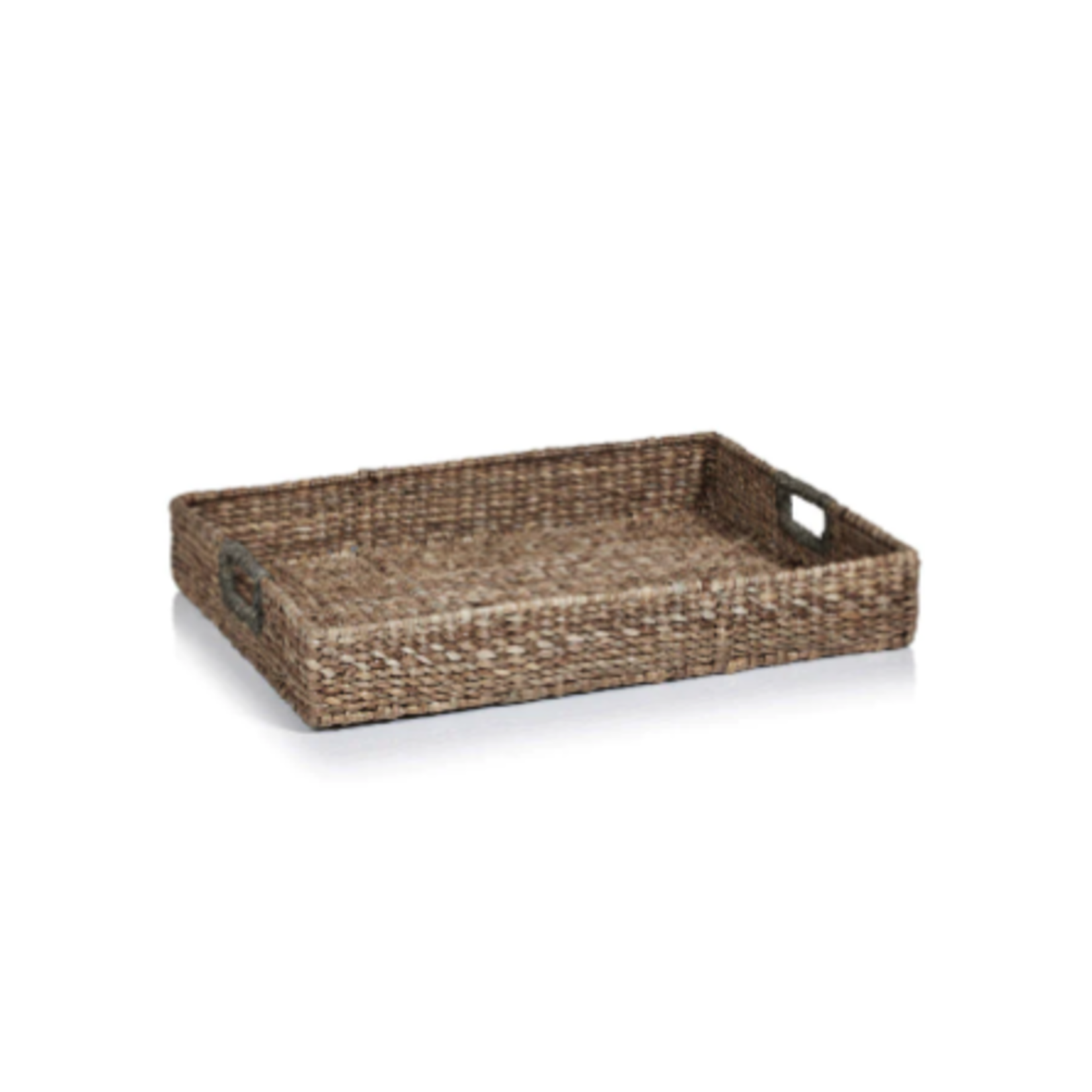 Outside The Box 21" & 17" Set Of 2 Matera Natural Seagrass Serving Tray