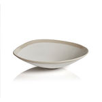 Outside The Box 12" Alanya Organic White Ceramic Linen Texture Bowl