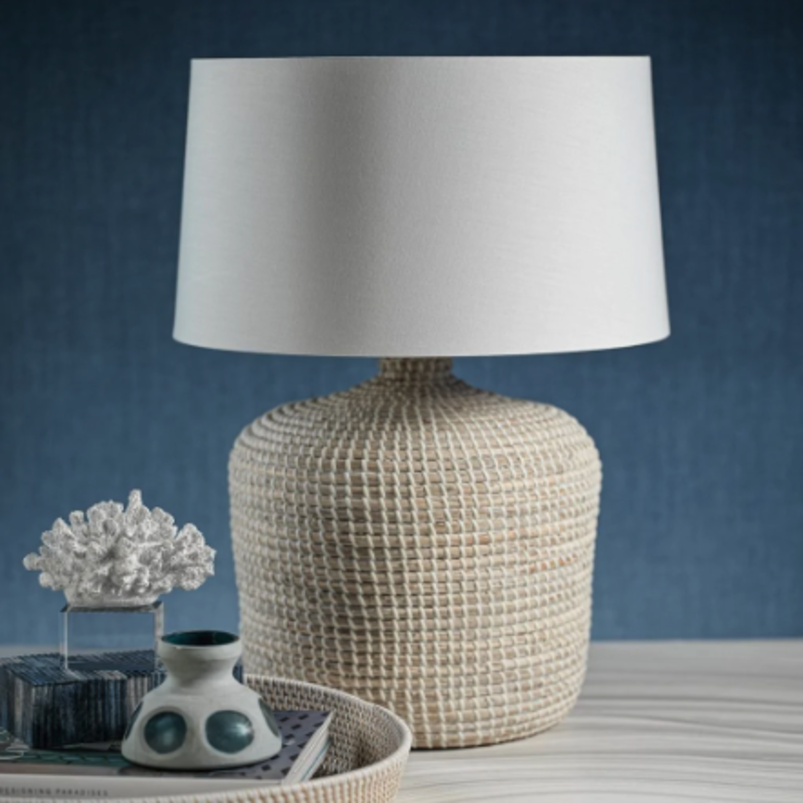 Outside The Box 25" Palm Beach Natural Seagrass Table Lamp