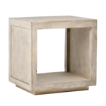 Outside The Box 22x18x22 Viera White Wash Reclaimed Pine Wood Side Table
