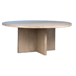 Outside The Box 72" Harley Light Warm Wash Reclaimed Pine Round Dining Table