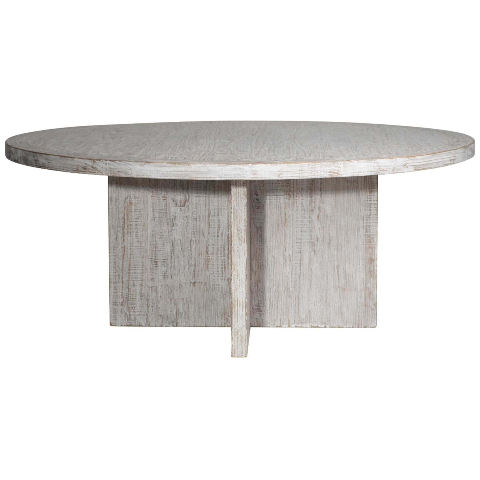 Outside The Box 72" Harley Whitewash Reclaimed Pine Round Dining Table