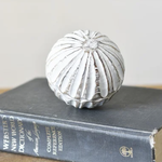 Outside The Box 4" White Carved Solid Mango Wood Ball