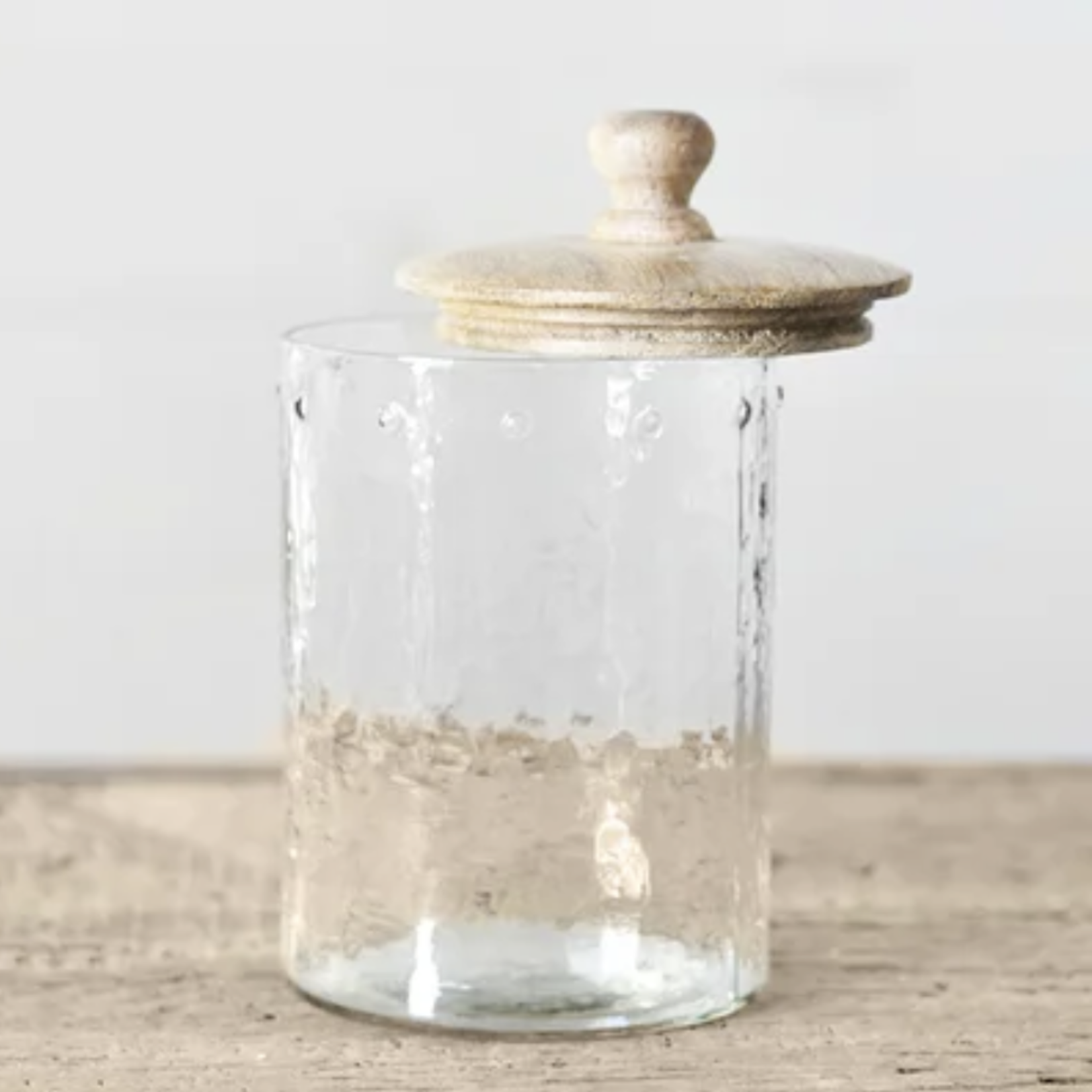 Outside The Box 7x5 Glass Canister With Solid Mango Wood Lid
