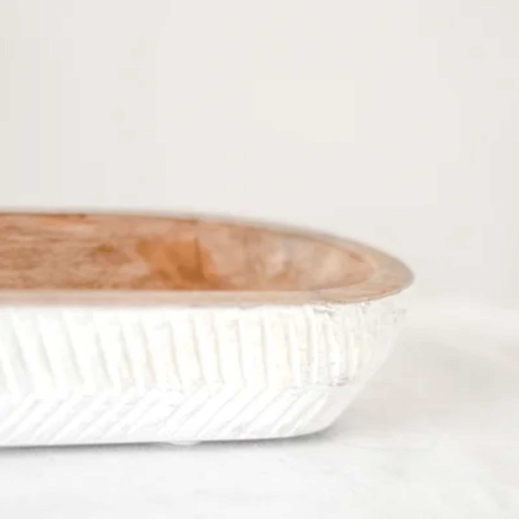 Outside The Box 18" Carved Solid Mango Wood Planter / Dough Bowl