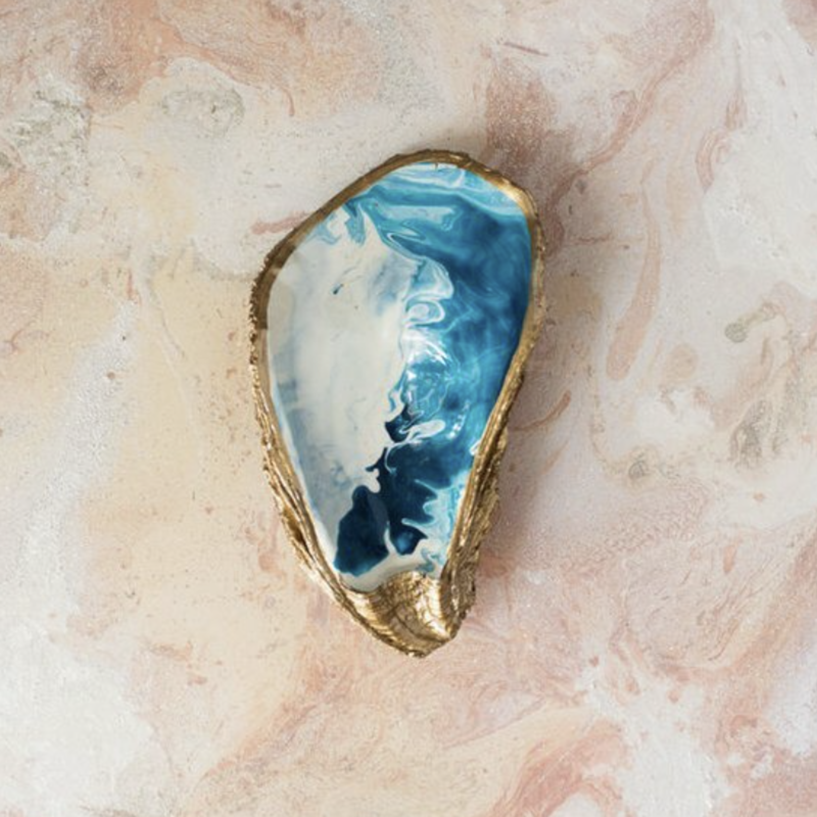 Outside The Box Ocean Gilded Oyster Jewelry Dish