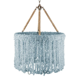 Outside The Box 24" Ro Sham Beaux Lily Aqua Chip Quartz Beaded Chandelier