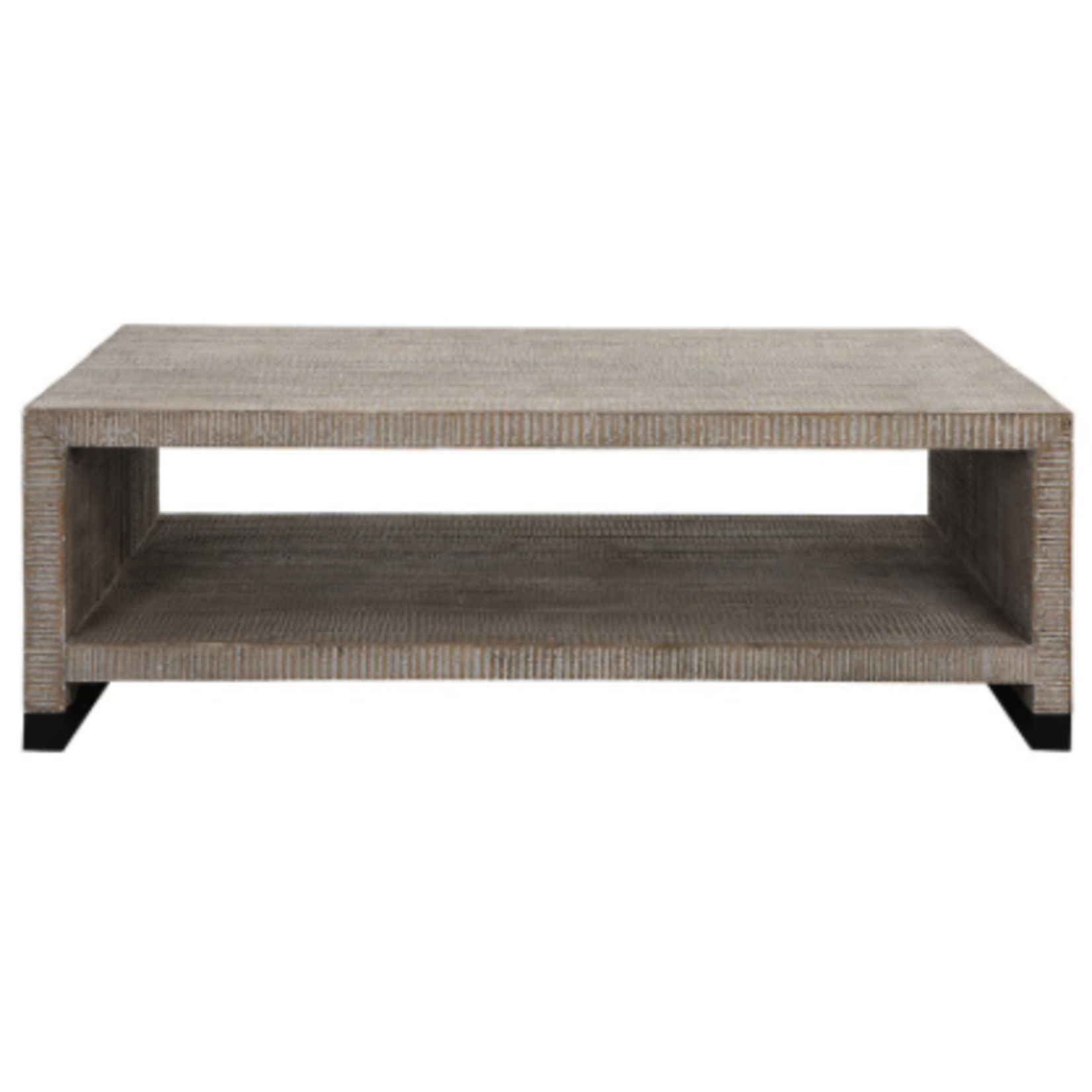 Outside The Box 54x30x18 Bosk White Wash Wood Coffee Table