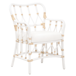 Outside The Box Caprice White Rattan Arm Dining Chair
