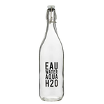 Outside The Box 12" Swing Glass Eau Water Bottle With Top Clamp