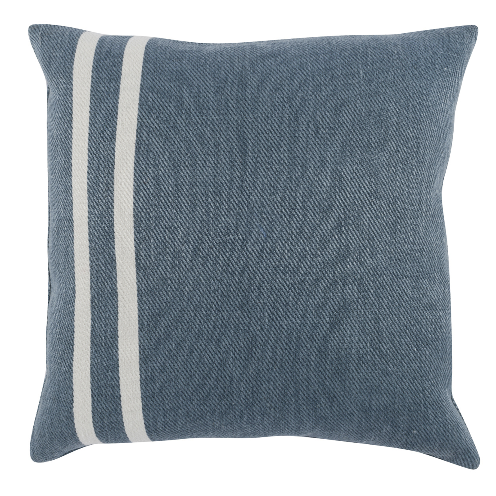 Outside The Box 20x20 CP Lakeshore Blue Hand-printed Linen Twill Blend Pillow