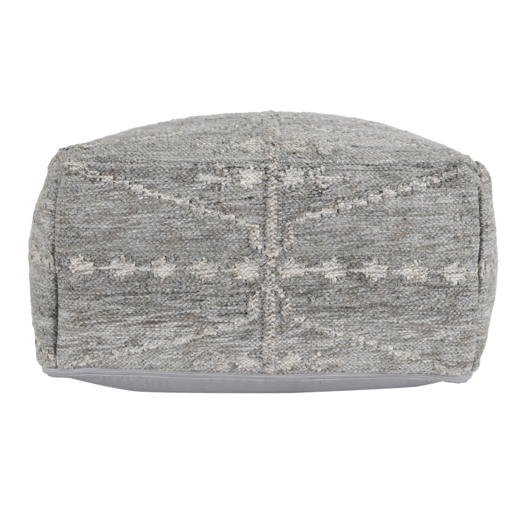 Outside The Box 24x12 Oasis Gray Handwoven Performance Fabric Pouf