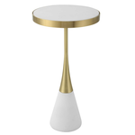 Outside The Box 24x13 Apex White & Brushed Brass Accent Table