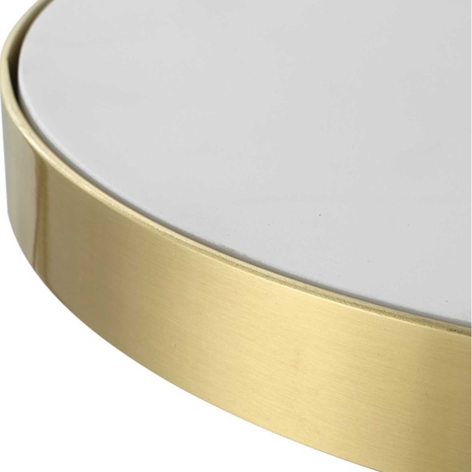Outside The Box 24x13 Apex White & Brushed Brass Accent Table