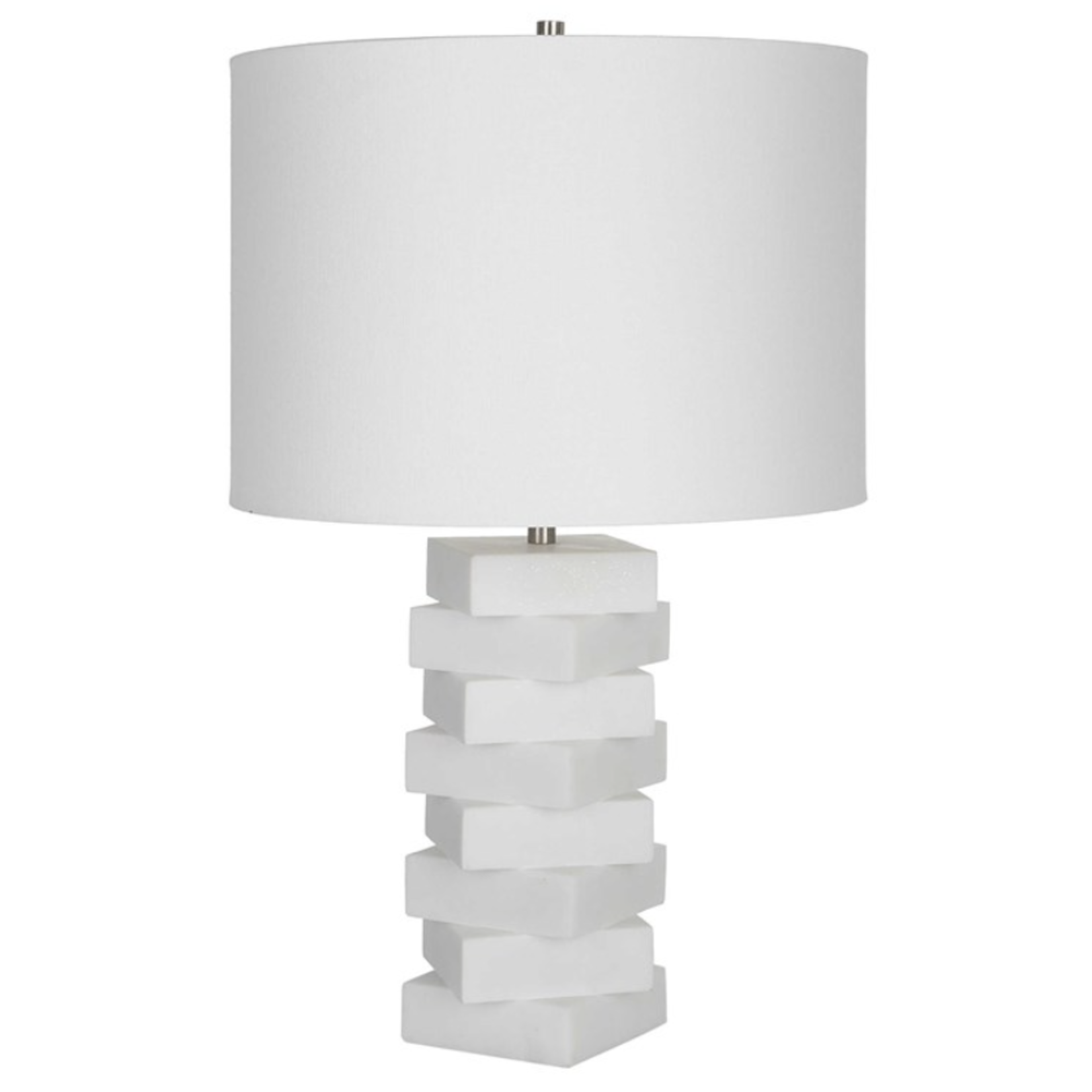 Outside The Box 23" Uttermost Ascent Ivory Stone Block Table Lamp