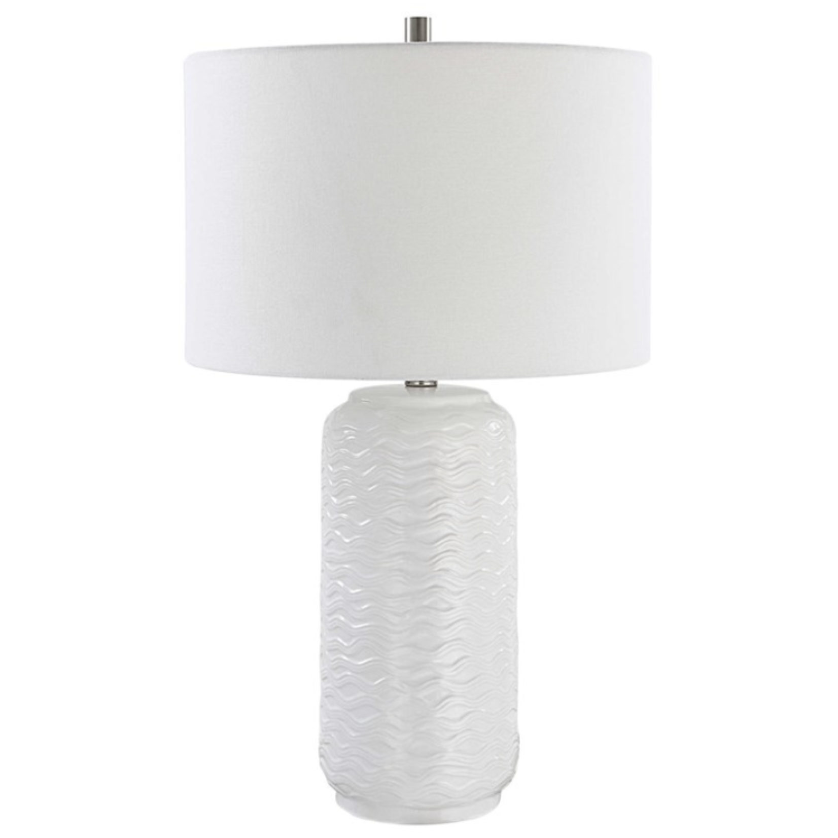 Outside The Box 27" Uttermost White Wave Ceramic Table Lamp