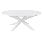 Outside The Box 54" Pearl Satin Snow Solid Hardwood Round Dining Table