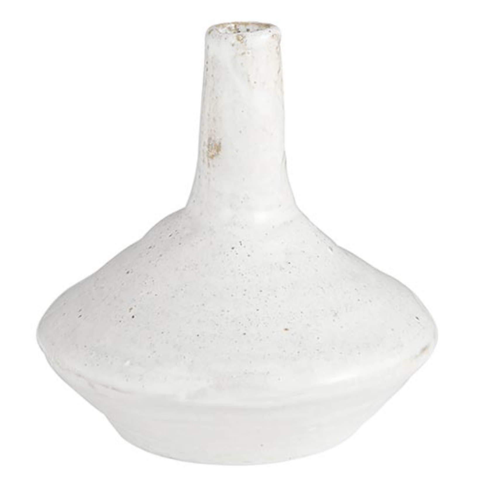 Outside The Box 7x7  Pointed Top  Organic Handcrafted White Ceramic Vase