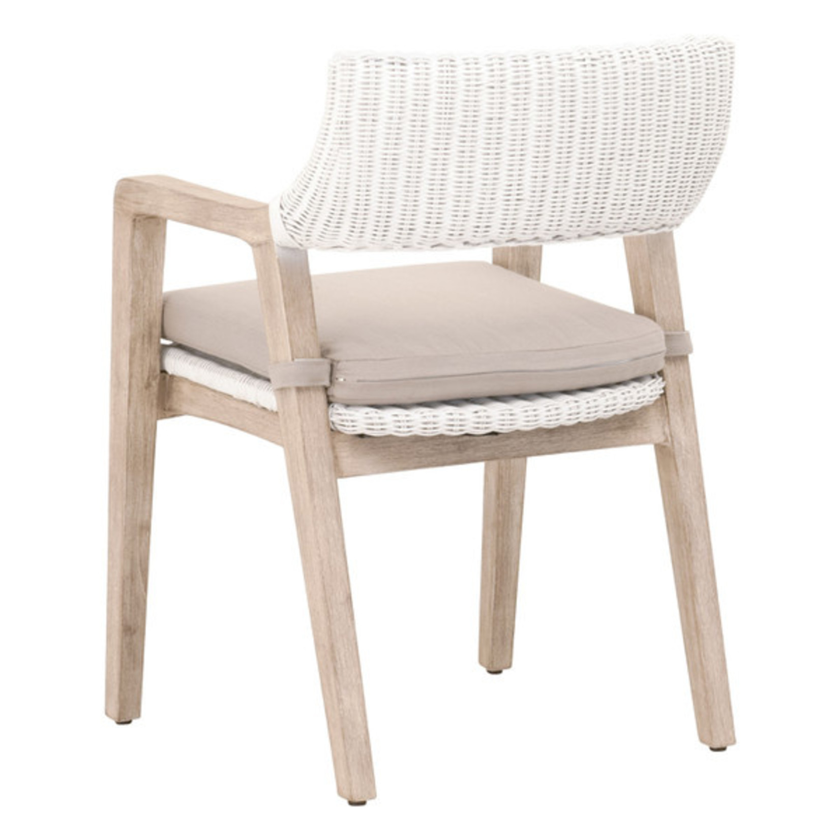 Outside The Box Essentials For Living Lucia White Arm Dining Chair Natural Light Gray Oak
