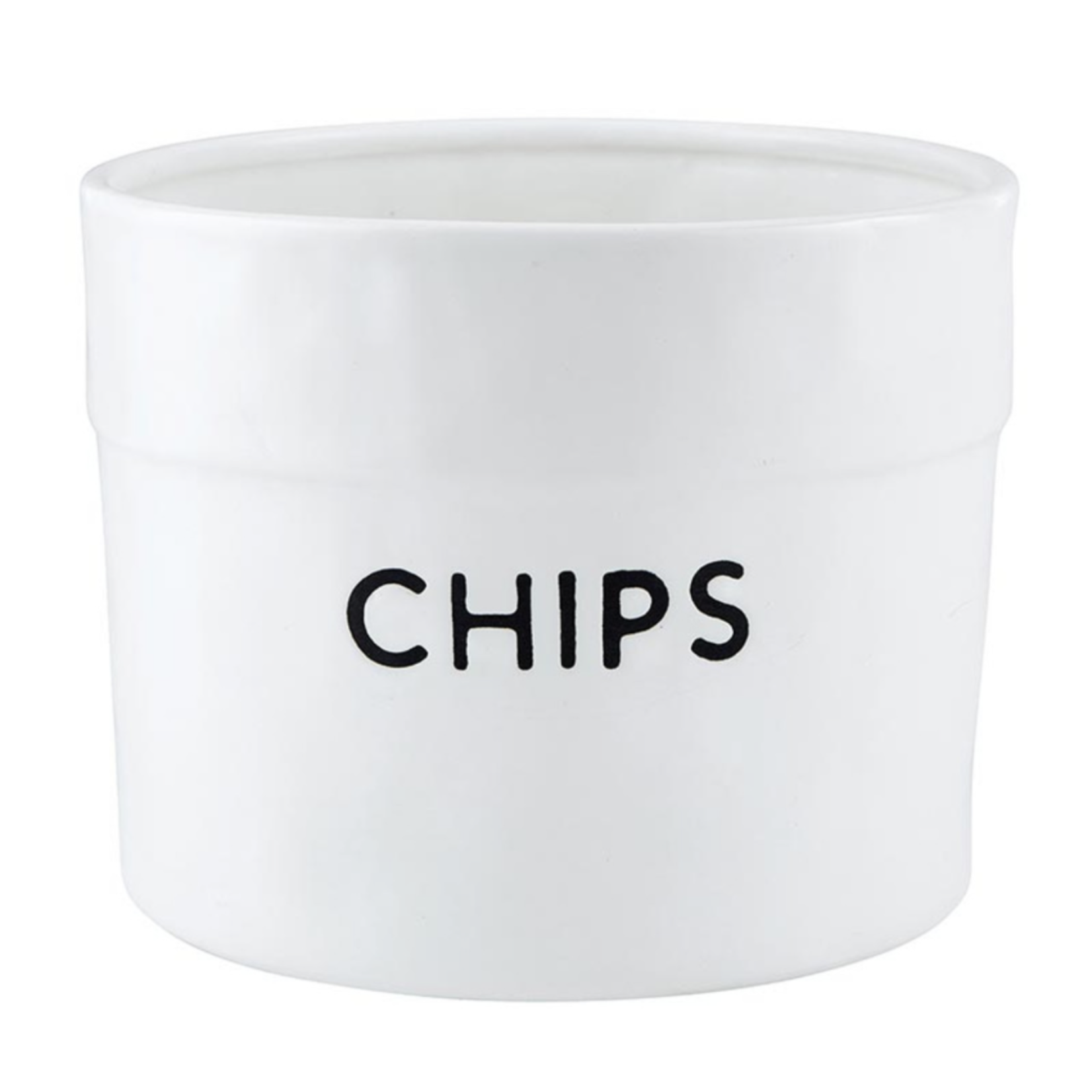 Outside The Box 6"  "Chips" White Ceramic Bowl