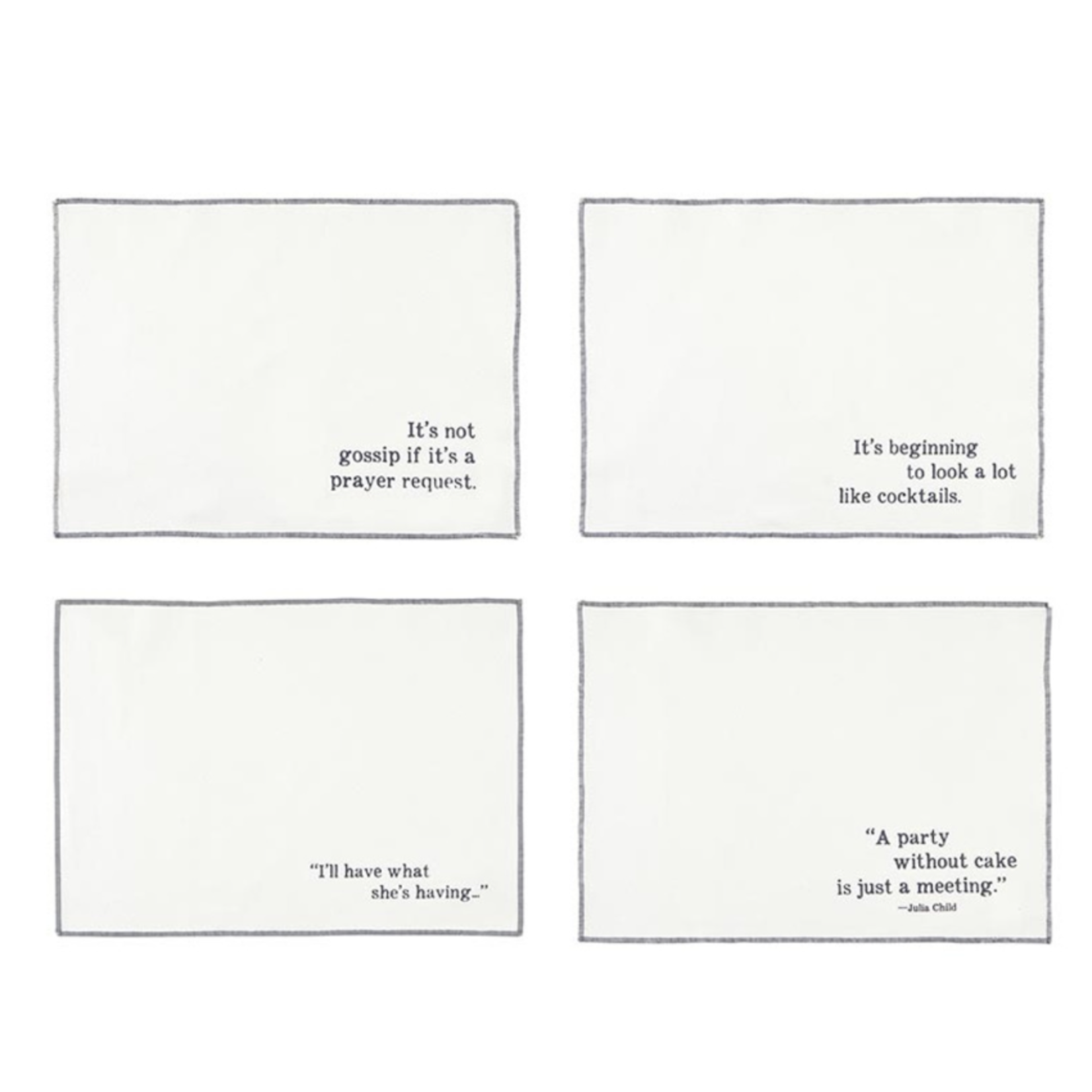 Outside The Box 20x14 Set of 4 Breakfast Club 100% Cotton Placemats