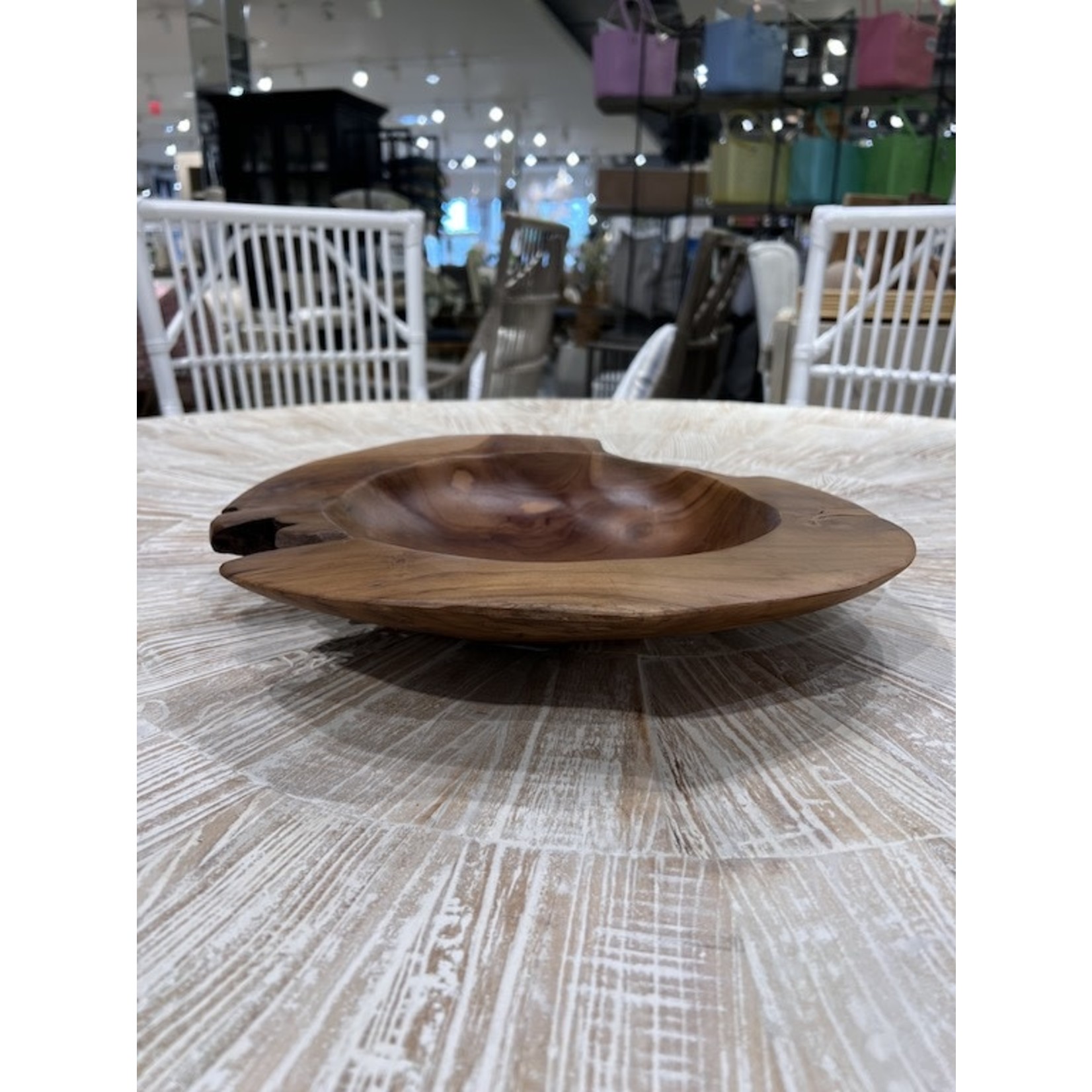 Outside The Box 15x3 Natural Teak Root Bowl