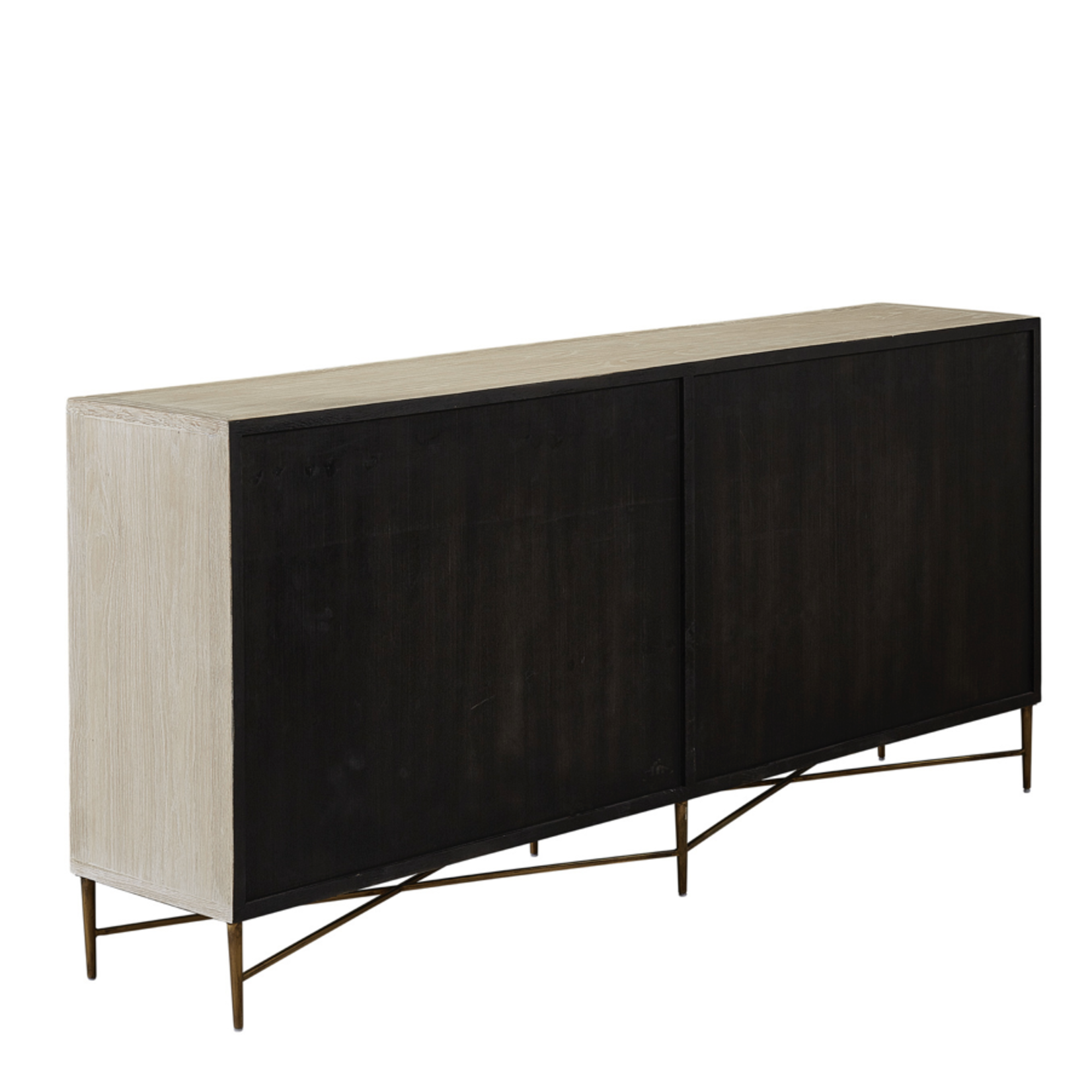 Outside The Box 78x17x36 Emiko Honeycomb Etched Solid Wood 4 Door Sideboard