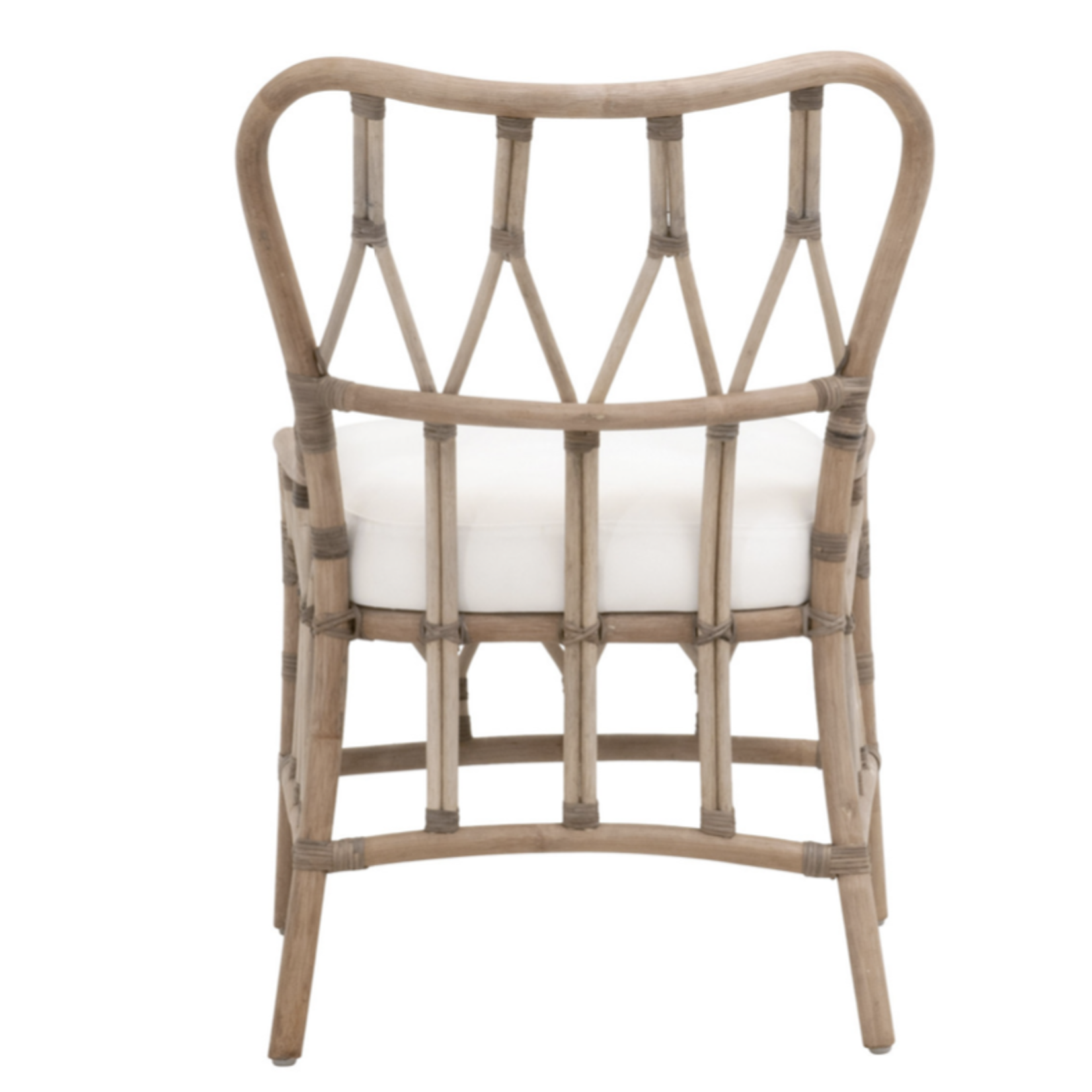 Outside The Box Caprice Matte Gray  Rattan Armless Dining Chair