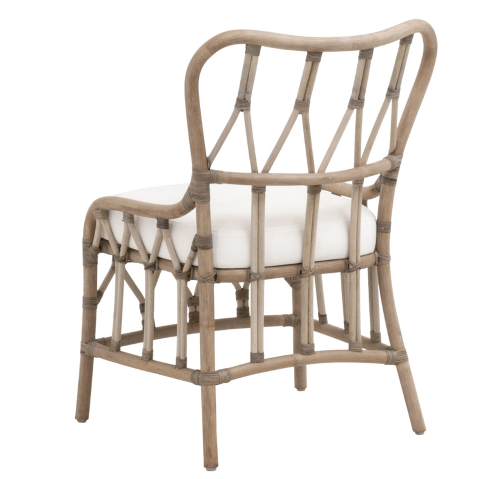 Outside The Box Caprice Matte Gray  Rattan Armless Dining Chair