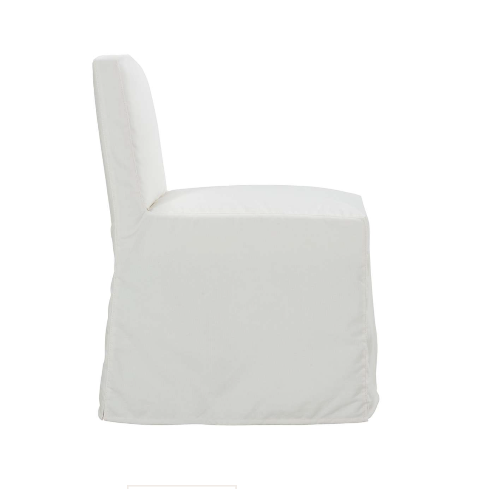 Outside The Box Odessa Chalk White Kid Proof Slipcover Performance Fabric Armless Dining Chair 1094
