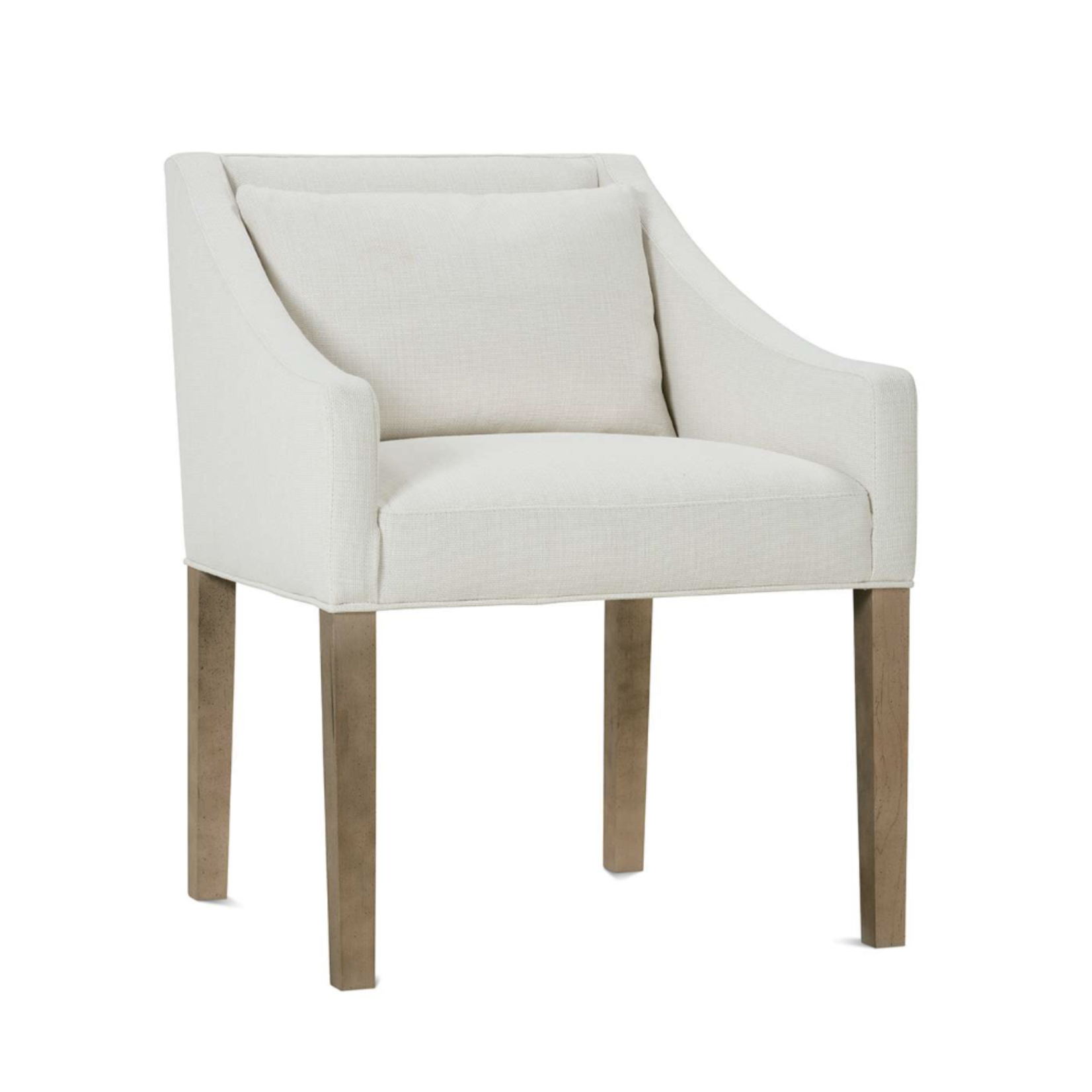 Outside The Box Odessa Chalk White Kid Proof Upholstered Performance Fabric Arm Dining Chair 1094