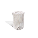 Outside The Box 20" White Washed Natural Teak Candle