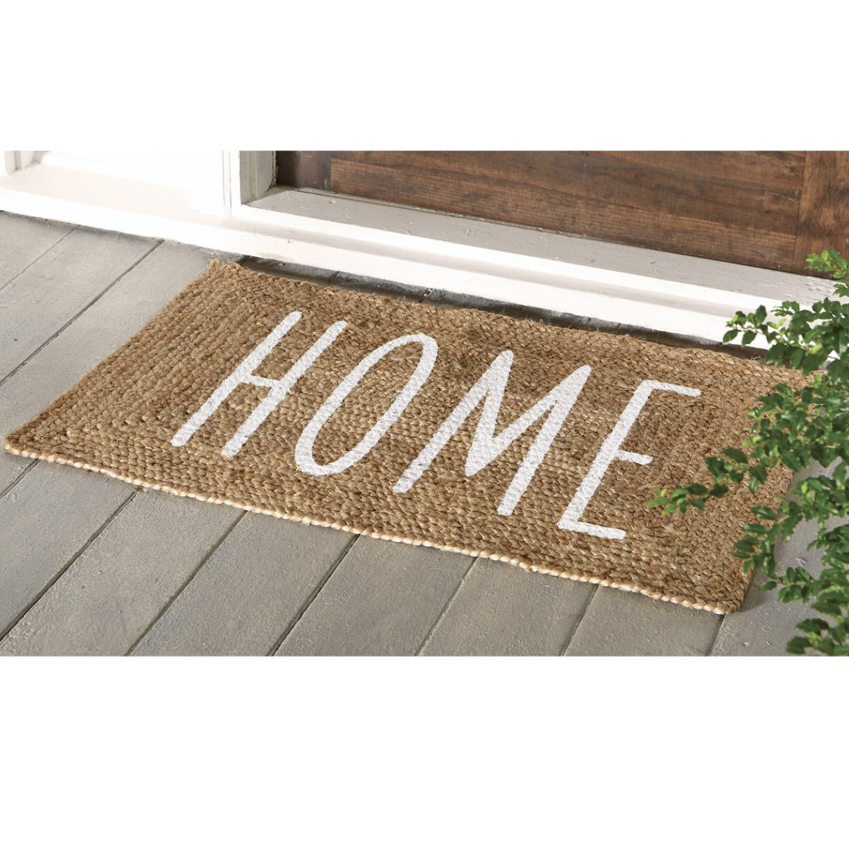 Outside The Box 36x23 "Home" Braided Jute Doormat