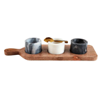 Outside The Box 15"  Mango Wood Paddle Board & Dip Cup Set