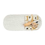 Outside The Box 15x6 Oyster Ceramic Hostess Tray, Knife  & Napkin Set