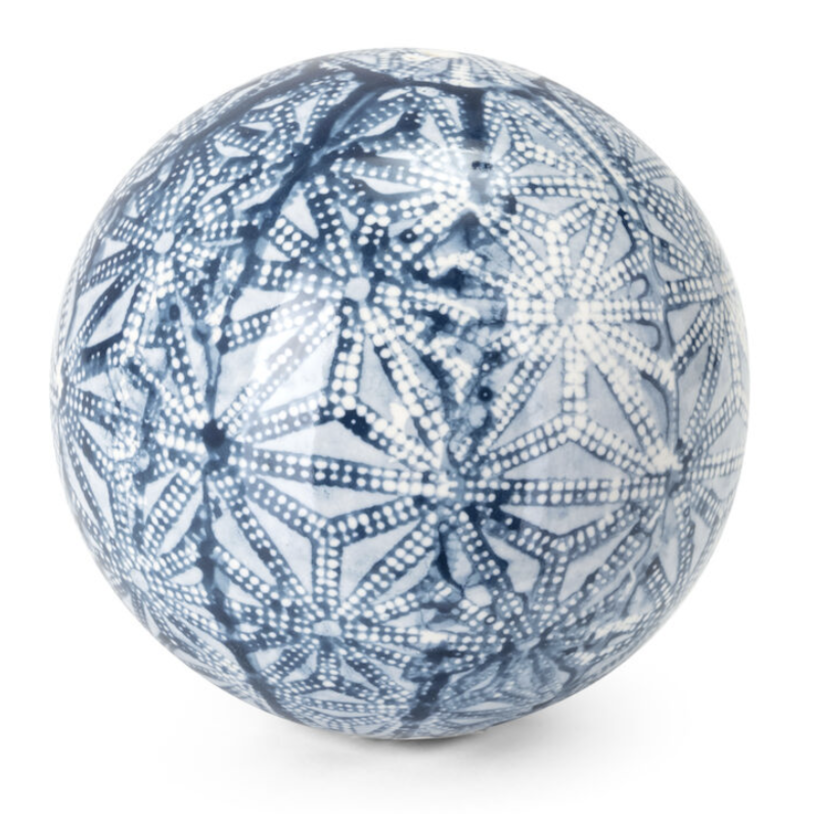 Outside The Box 4" Lilith Blue & White Hand-painted Orb - SOLD SEPARATELY